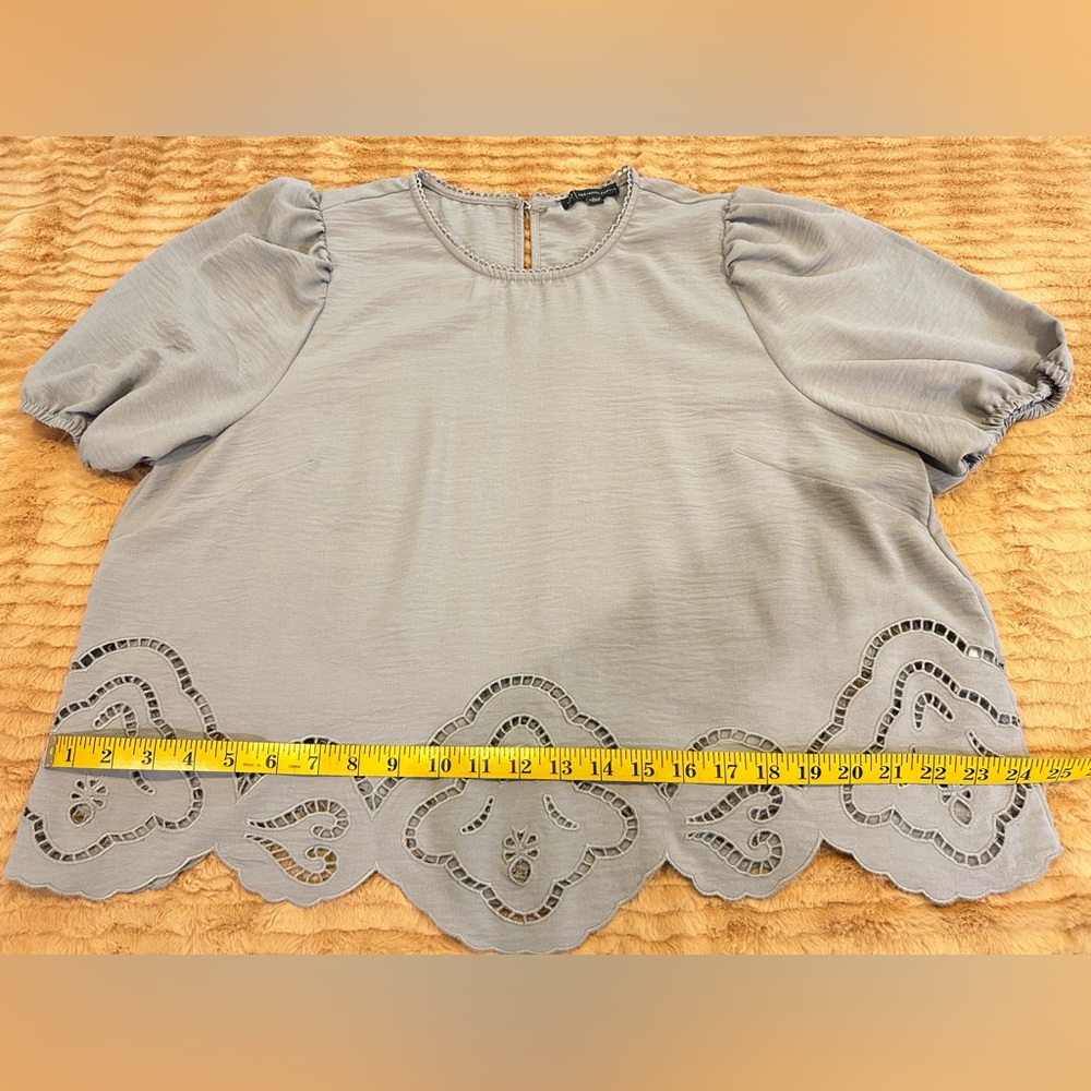 Adrianna Papell Womens Airflow Eyelet Embroidered Woven Crop Top - Picture 10 of 11